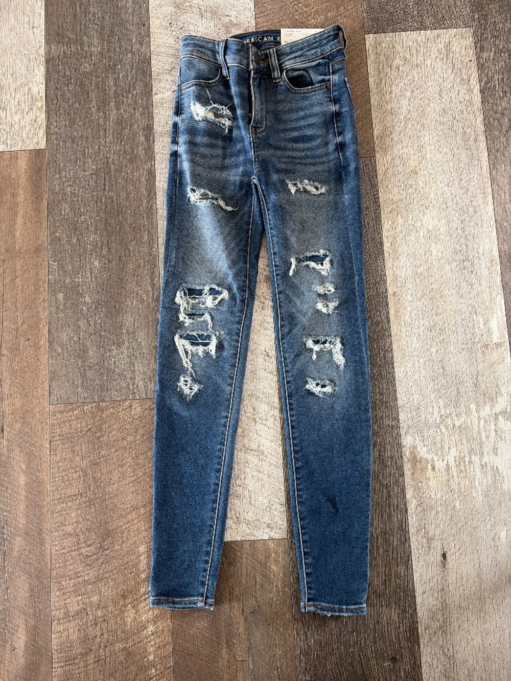 Blue high rise jeggings